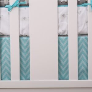 Boobeyeh 5-piece crib bedding set, elephant & giraffe theme.