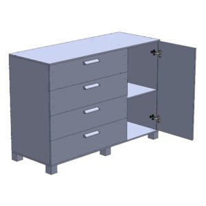 1006 Valencia Bureau – 50-Inch 4-Drawer Storage Cabinet