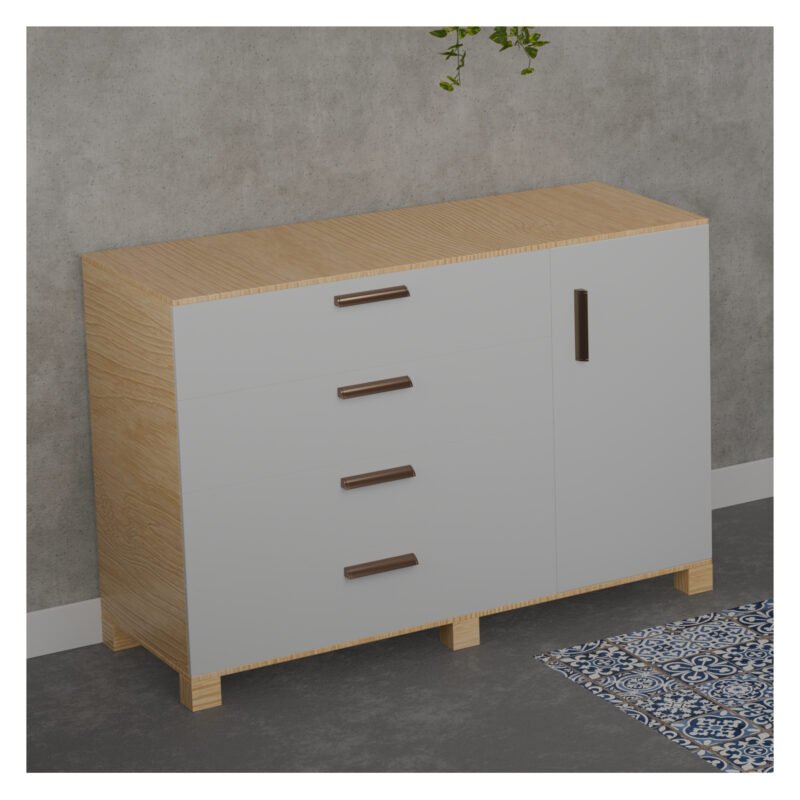 1006 Valencia Bureau – 50-Inch 4-Drawer Storage Cabinet