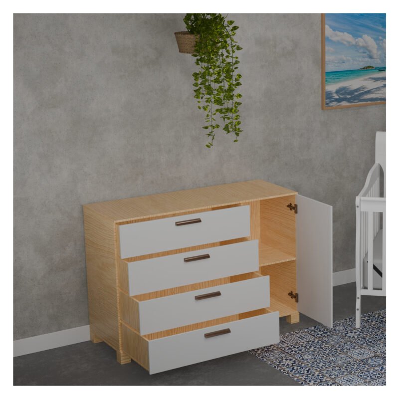 1006 Valencia Bureau – 50-Inch 4-Drawer Storage Cabinet