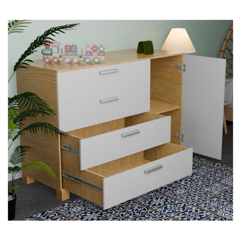 1006 Valencia Bureau – 50-Inch 4-Drawer Storage Cabinet