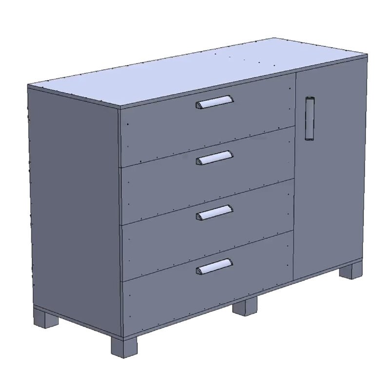 1006 Valencia Bureau – 50-Inch 4-Drawer Storage Cabinet
