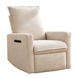 Beb-boobeyeh-Luxe-Glide-1092 Upholstered electrical rocking chair luxglide 109 for baby in beige fabric
