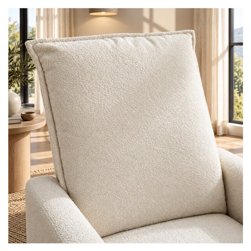Beb-boobeyeh-Luxe-Glide-1094 Upholstered electrical rocking chair luxglide 109 for baby in beige fabric