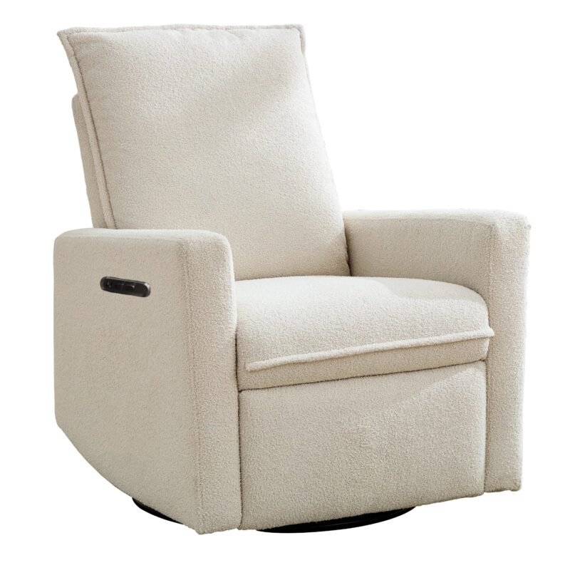 Upholstered electrical rocking chair luxglide 109 for baby in beige fabric