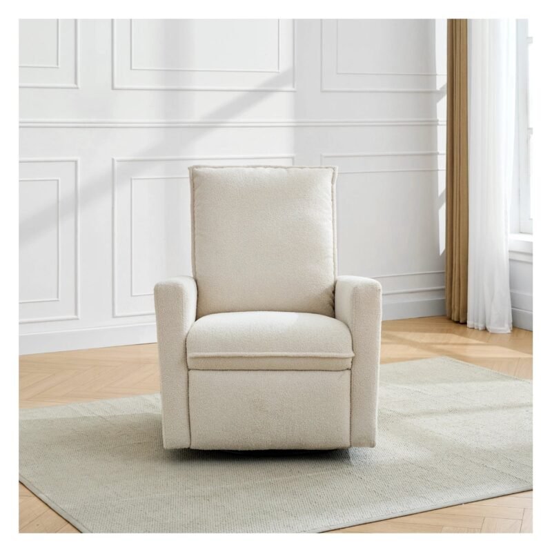 Upholstered electrical rocking chair luxglide 109 for baby in beige fabric