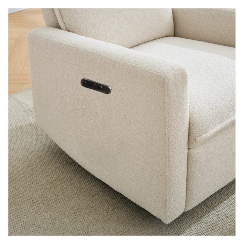 Upholstered electrical rocking chair luxglide 109 for baby in beige fabric